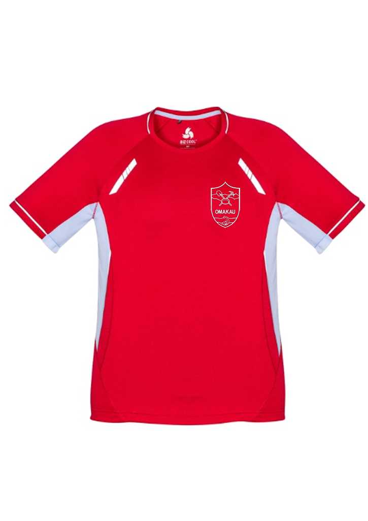 Omakau School Sports Tee Red/White