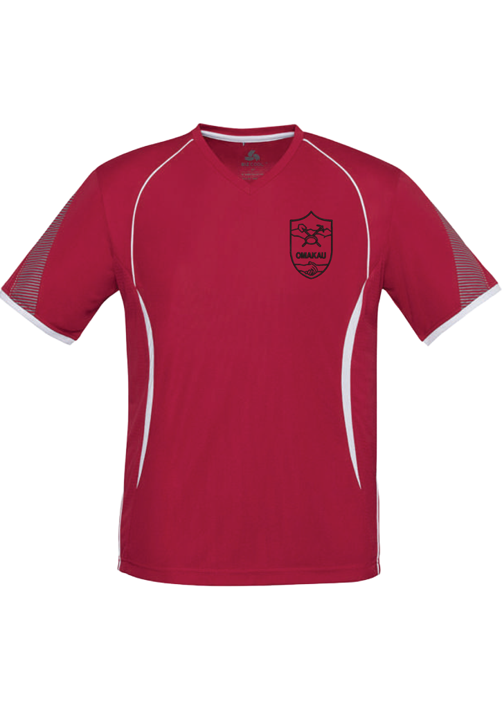 Omakau School Sports Tee Red/White/Silver Kids